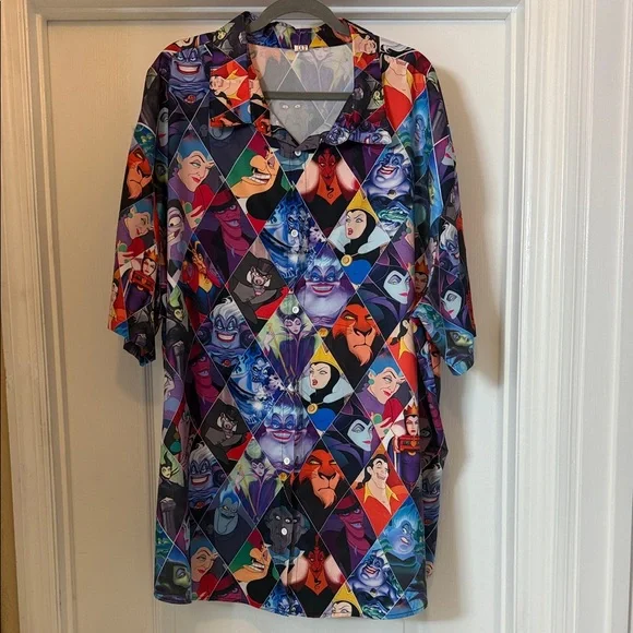 Mens Disney Villains Button Shirt 4XL - Picture 1 of 3